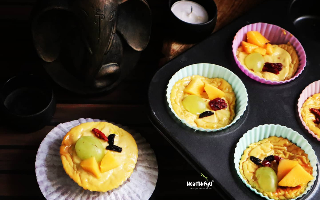 Baked Mango Yoghurt cups (3 ingredient recipe)