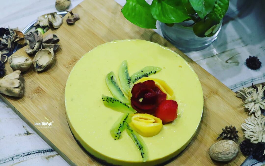 Glutenfree Mango Cheese cake with Seedy Crust