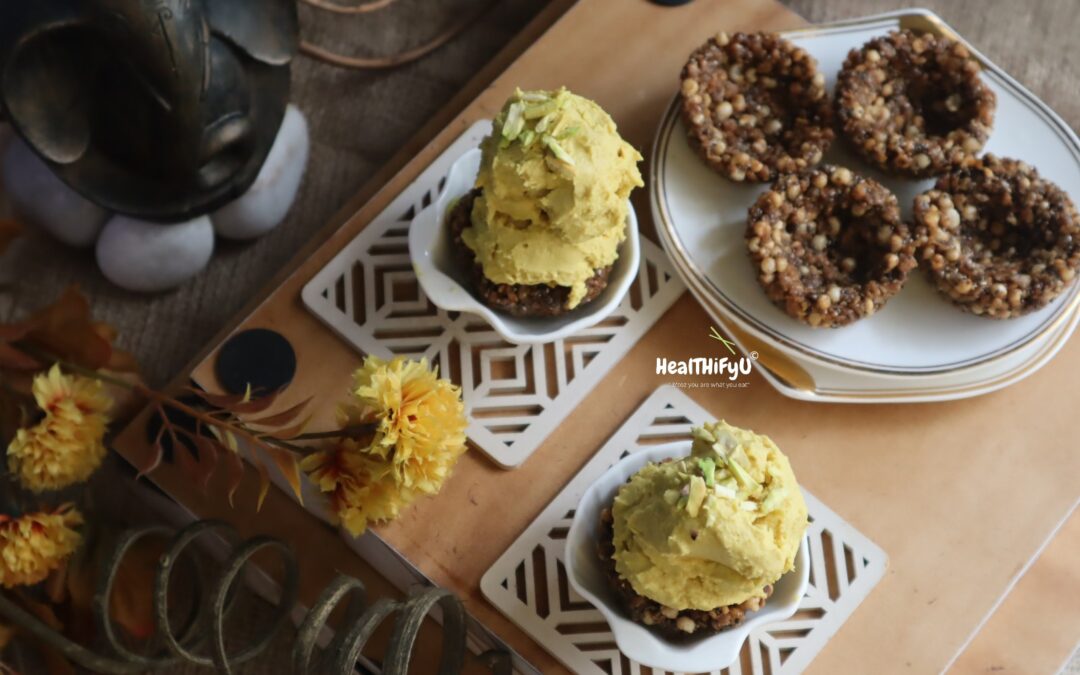 Vegan Mango Ice-cream in edible millet cups