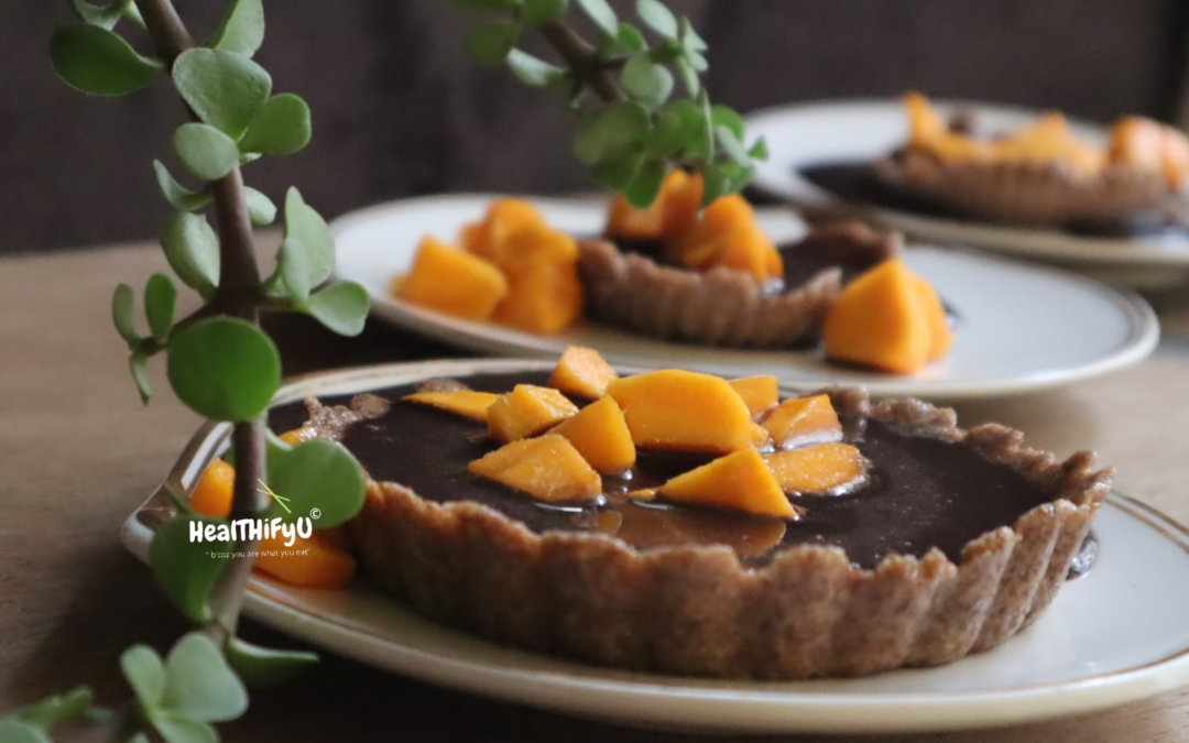No Bake Almond Tart with Chocolate Pudding